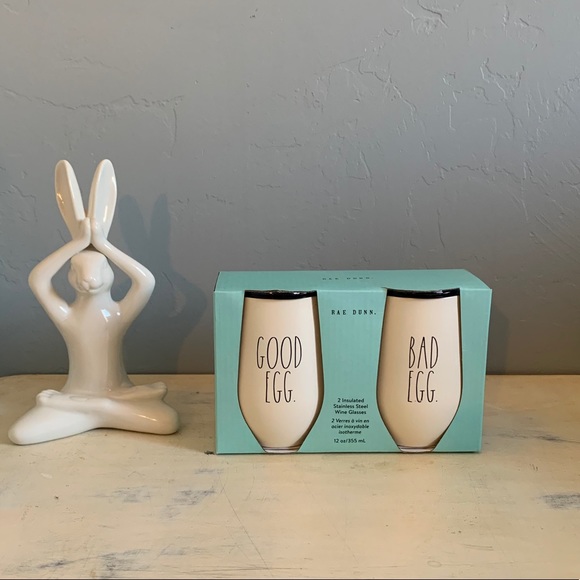 Rae Dunn Other - RAE DUNN | GOOD EGG/BAD EGG Insulated Wine Glasses